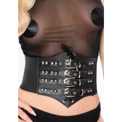 Kinky Diva Corset À Lacets et Sangles Cinchery Noir
